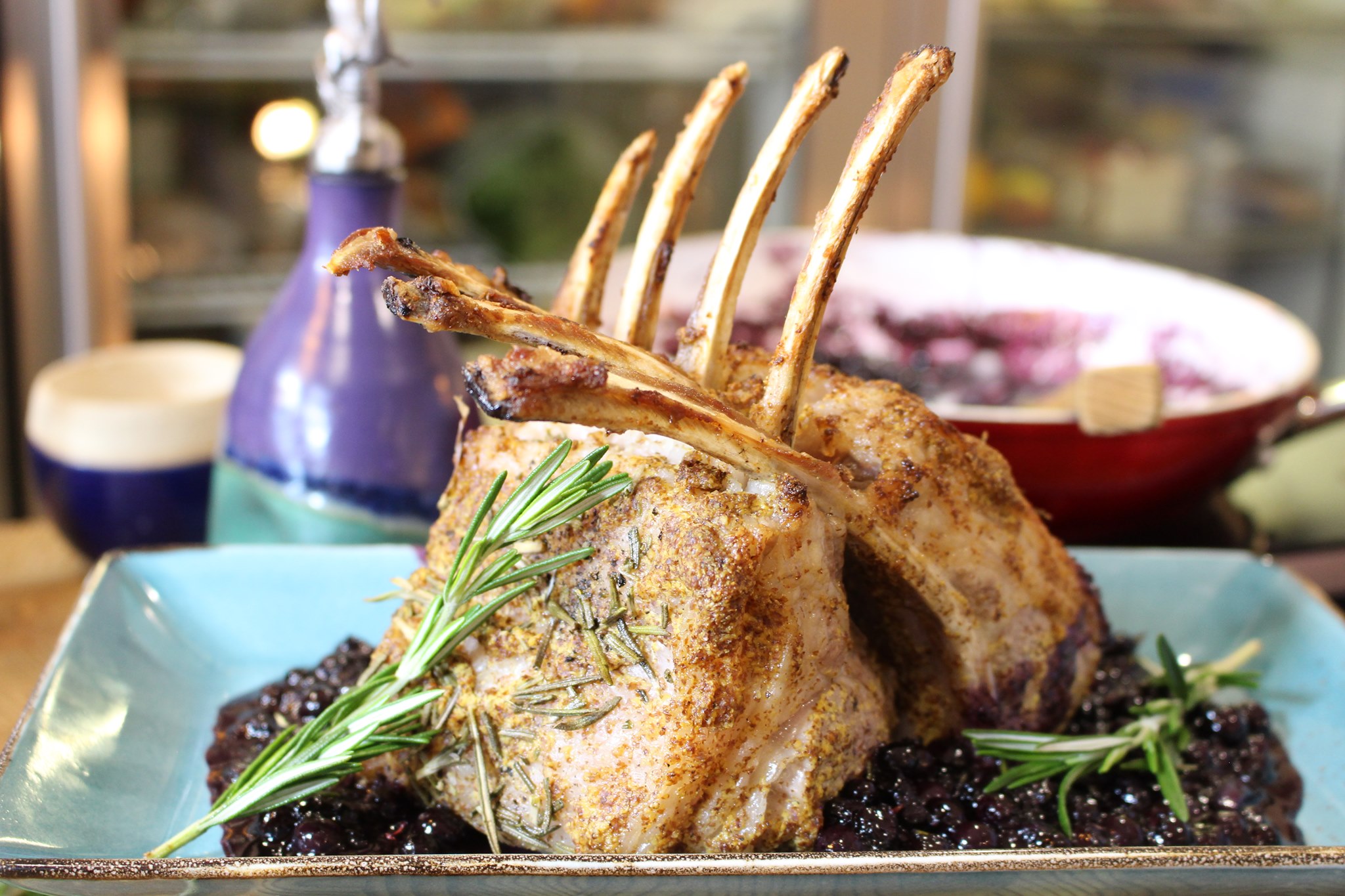 Northumberlamb “Rack of lamb” with a Wild Blueberry Rosemary Sauce